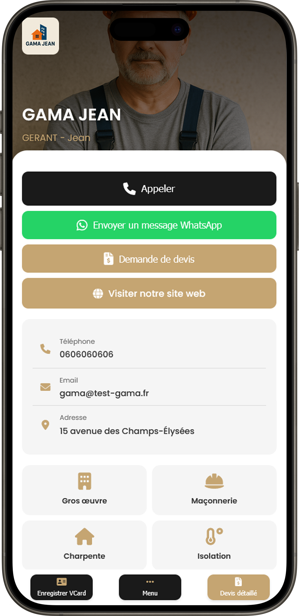 Template artisan et btp  E7